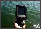 Getting the portable Humminbird Fishfinder ready