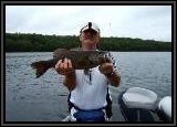 Dan got a nice Smallmouth close to shore on the 4" Worm. He fished it slow and wacky style.