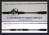 K-Labs Medium Tip Carbon Composite 7'2" Two Piece Baitcaster Rod