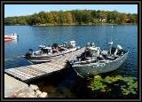 Our boat's tied up at Tedfords dock.