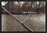 Notice how the Line Dancer is attached to the rod. It comes in serveral sizes and stays firmly in place with the rubberized material around it..