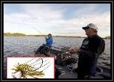 Pete hooks up a Largemouth on the Little Smart Jig S-006. The hook is independent of the head which allows free movement.